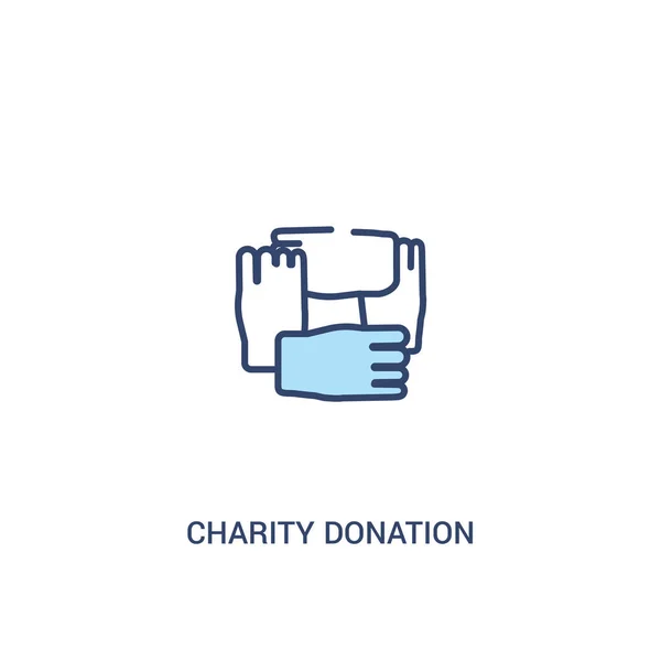 Concepto de donación de caridad 2 icono de color. elemento de línea simple mal — Vector de stock