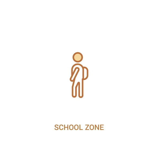 Iskolai zóna koncepció 2 színes ikon. egyszerű vonal elem Illustra — Stock Vector