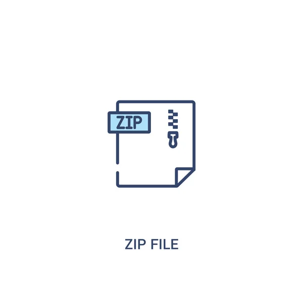 Concept de fichier zip 2 icône de couleur. illustration d'élément de ligne simple — Image vectorielle