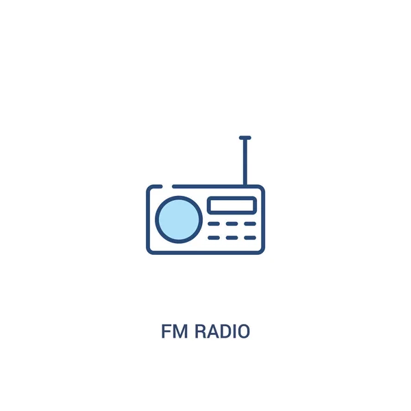 Fm radyo kavramı 2 renkli simge. basit çizgi elemanı illustratio — Stok Vektör
