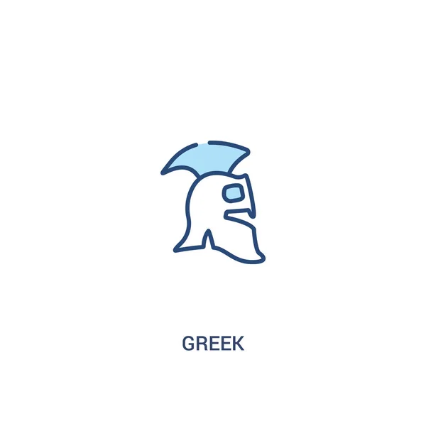 Ελληνική έννοια 2 έγχρωμο εικονίδιο. εικόνα απλού στοιχείου γραμμής. — Διανυσματικό Αρχείο
