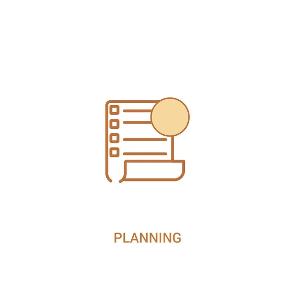 Conceito de planejamento 2 ícone colorido. linha simples elemento ilustratio — Vetor de Stock