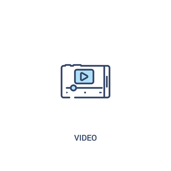 Concepto de vídeo 2 icono de color. ilustración simple elemento de línea . — Vector de stock