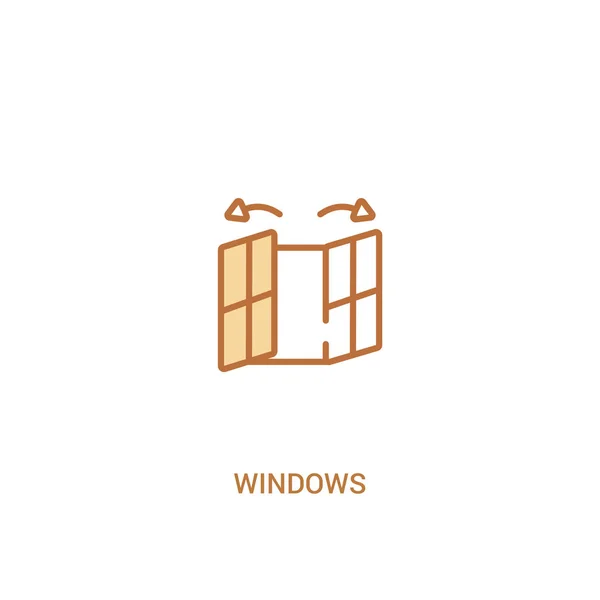 Concepto de ventanas 2 icono de color. ilustración simple elemento de línea — Vector de stock