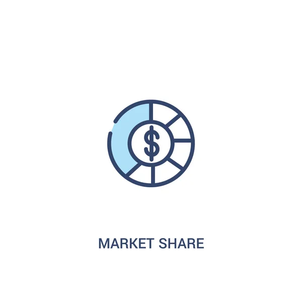 Marktaandeel concept 2 gekleurd icoon. eenvoudig lijn element illustr — Stockvector