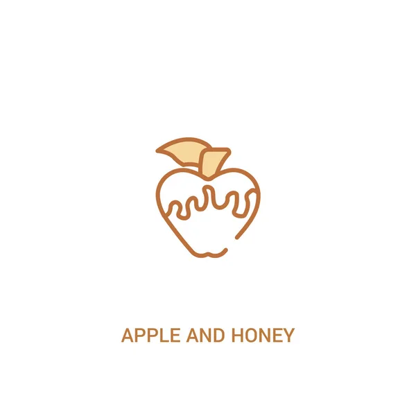 Apfel-Honig-Konzept 2 farbiges Symbol. einfaches Linienelement illu — Stockvektor