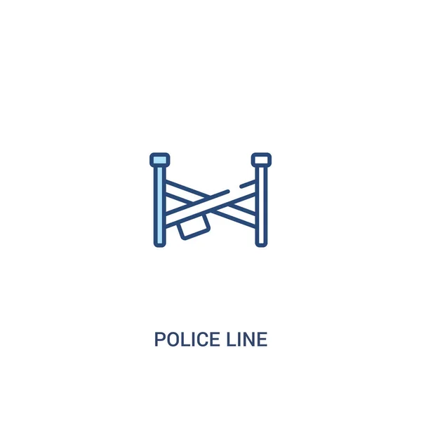 Koncept policejní linky 2 Barevná ikona. jednoduchý prvek čáry znázorňující — Stockový vektor