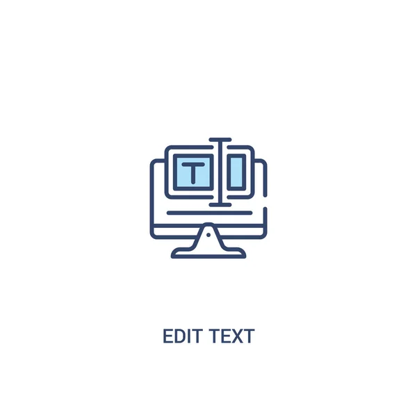 Editar el concepto de texto 2 icono de color. elemento de línea simple illustrati — Vector de stock