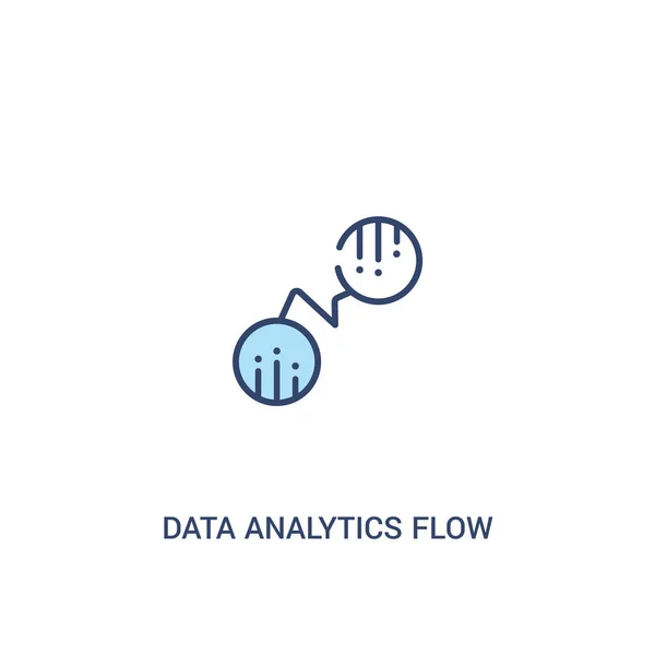 Concepto de flujo de análisis de datos 2 icono de color. elemento de línea simple — Archivo Imágenes Vectoriales