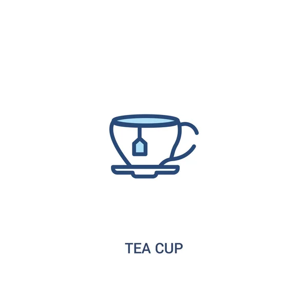 Tazza di tè concetto 2 icona colorata. illustrazione semplice degli elementi di linea — Vettoriale Stock