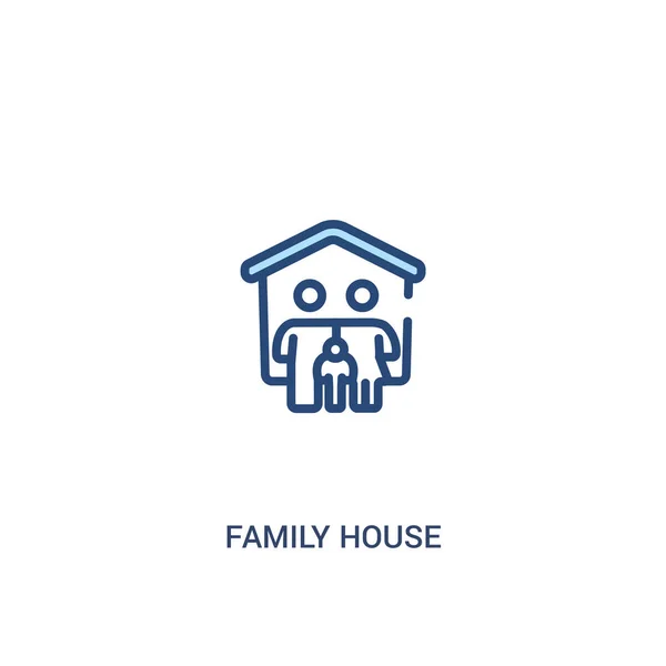 Concept de maison familiale 2 icône de couleur. élément de ligne simple illustr — Image vectorielle