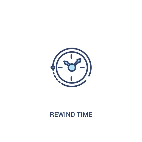 Rewind time concept 2 ícone colorido. elemento de linha simples illustra — Vetor de Stock