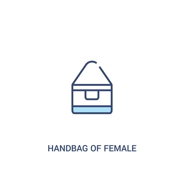Bolsa de conceito feminino 2 ícone colorido. elemento de linha simples il — Vetor de Stock