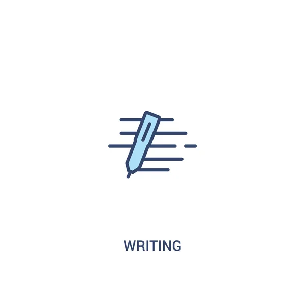 Concept d'écriture 2 icône de couleur. illustration simple d'élément de ligne — Image vectorielle