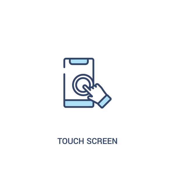 タッチスクリーンコンセプト2色のアイコン。単純な線要素のイラスト — ストックベクタ