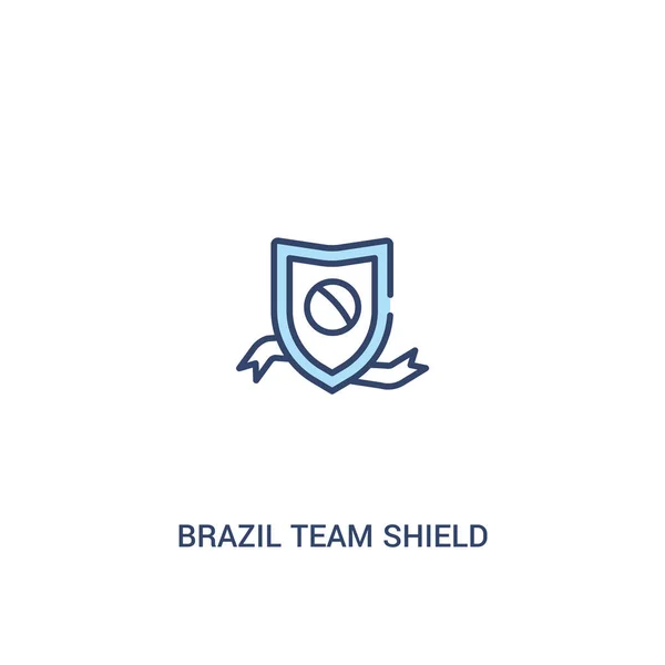 Brzil team shield concept 2 colored icon. простой линейный элемент i — стоковый вектор