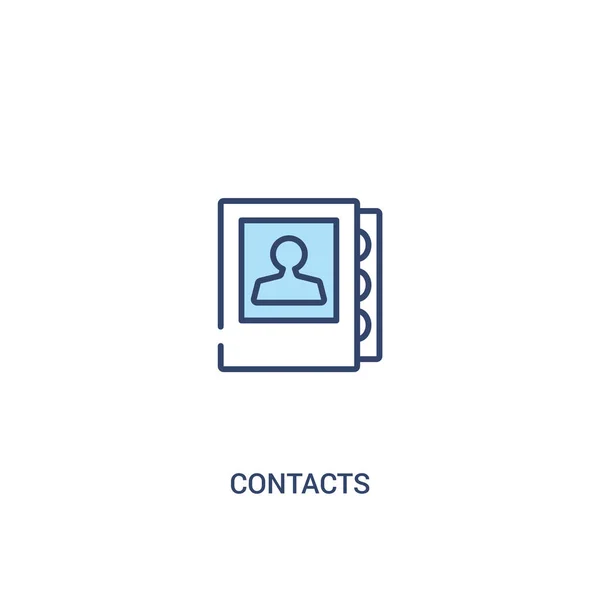 Concept contacts 2 icône de couleur. illustration d'élément de ligne simple — Image vectorielle