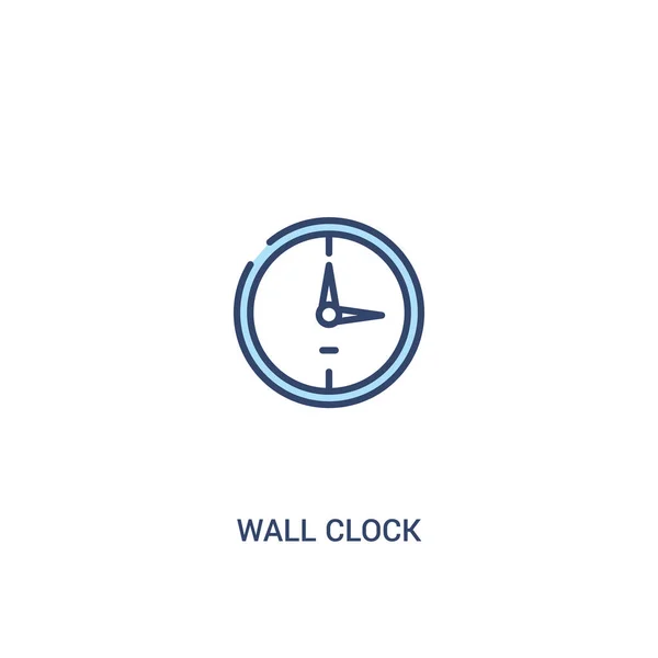 Concepto de reloj de pared 2 icono de color. elemento de línea simple illustrat — Archivo Imágenes Vectoriales