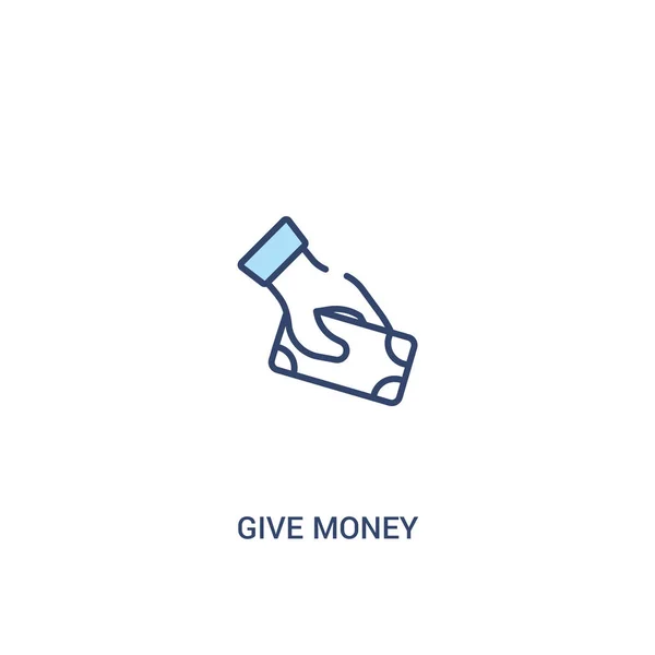 Dar dinero concepto 2 icono de color. elemento de línea simple illustrat — Vector de stock