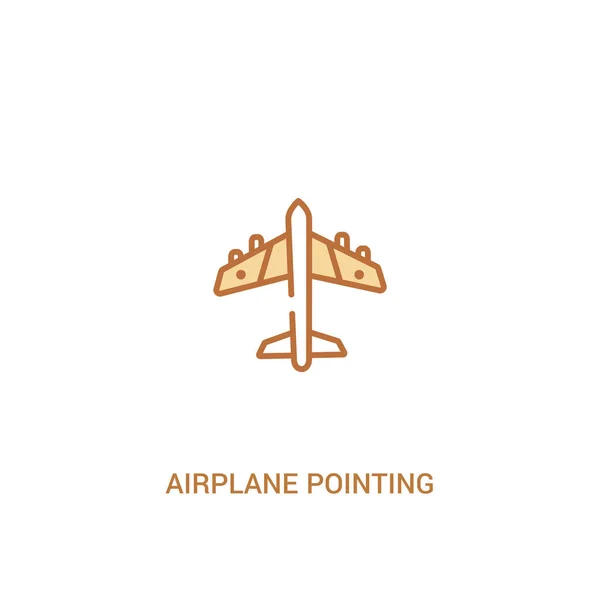 Airplane pointing up concept 2 colored icon. simple line element — Stock Vector