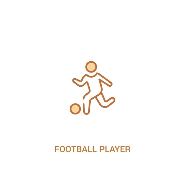 Fußballspieler, der Konzept 2 farbiges Symbol spielt. einfache Linie elem — Stockvektor