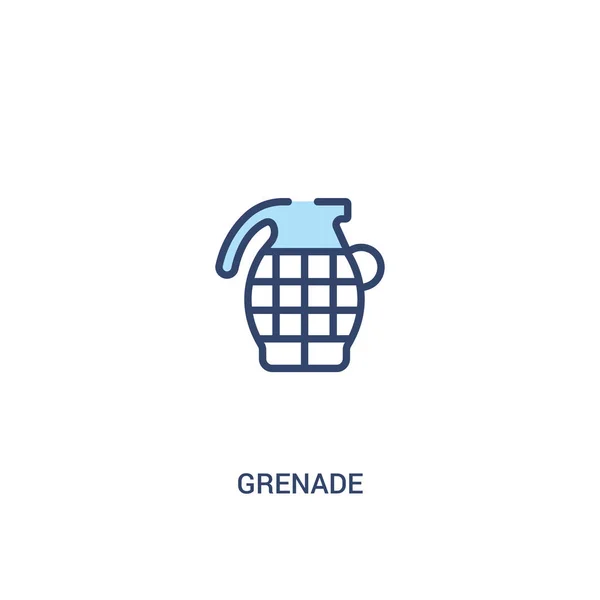 Granaat concept 2 gekleurd icoon. eenvoudige illustratie van het lijn element — Stockvector