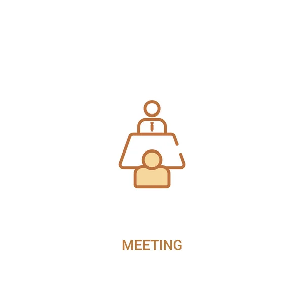 Toplantı kavramı 2 renkli simgesi. basit çizgi elemanı illüstrasyon — Stok Vektör