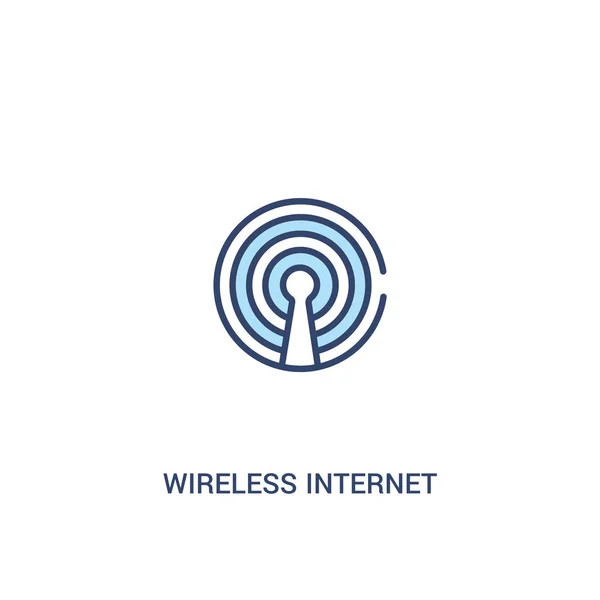 Drahtloses Internet Konzept 2 farbiges Symbol. einfaches Linienelement il — Stockvektor