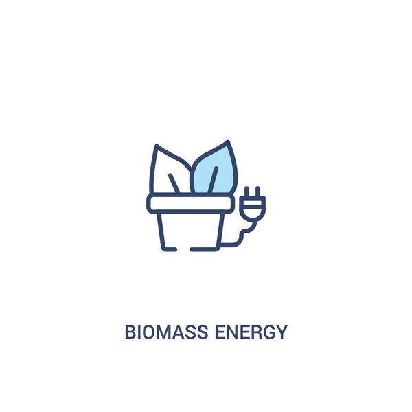 Concept d'énergie de biomasse 2 icône de couleur. élément de ligne simple illus — Image vectorielle