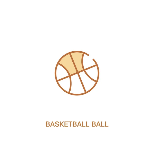 Bola de basquete com conceito de linha 2 ícone colorido. linha simples el —  Vetores de Stock