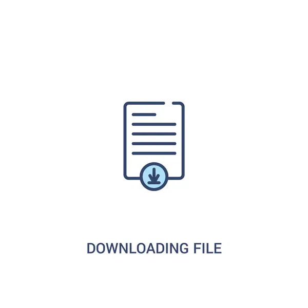 下载文件概念2彩色图标。简单行元素生病 — 图库矢量图片