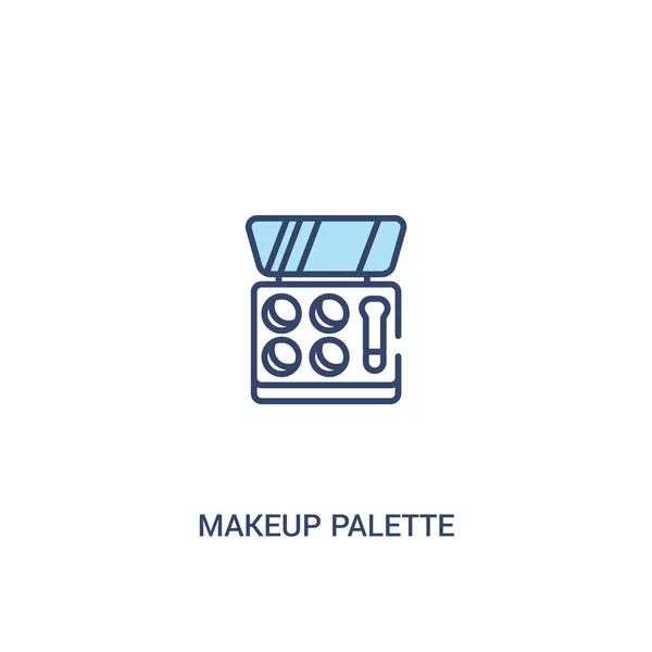 Konsep makeup palet 2 ikon berwarna. ilus elemen baris sederhana - Stok Vektor