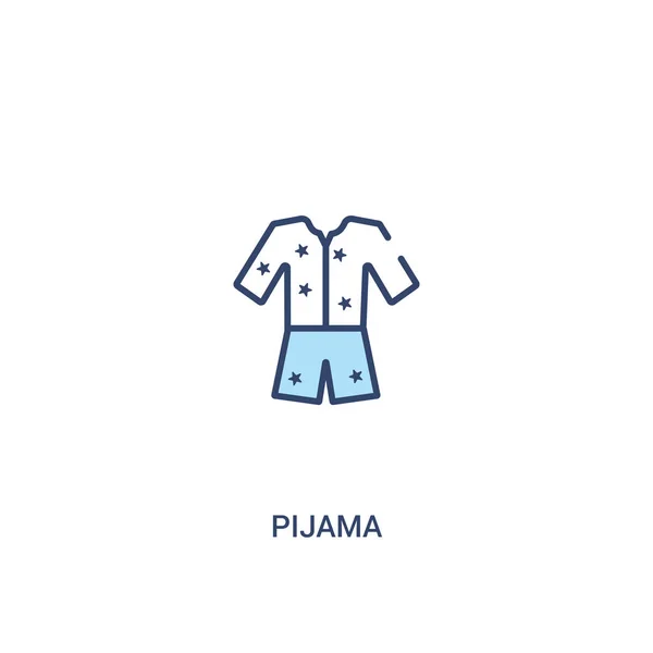 Concepto de pijama 2 icono de color. ilustración simple elemento de línea . — Vector de stock