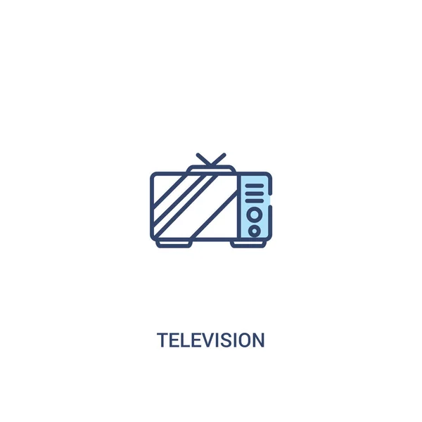 Concepto de televisión 2 icono de color. elemento de línea simple illustrat — Vector de stock