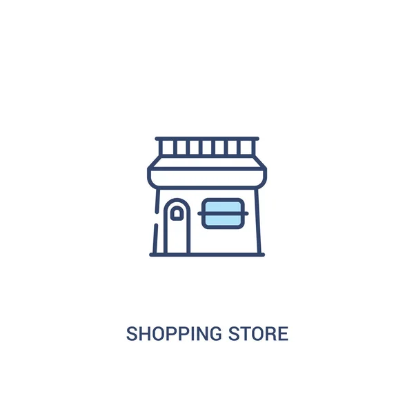 Concept de magasin de shopping 2 icône de couleur. élément de ligne simple illus — Image vectorielle