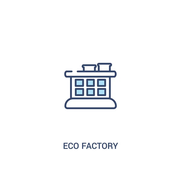 Koncepcja Eco Factory 2 kolorowa ikona. prosty element liniowy Illustra — Wektor stockowy