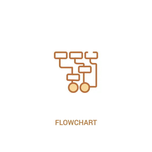 Concepto de diagrama de flujo 2 icono de color. elemento de línea simple illustrati — Vector de stock