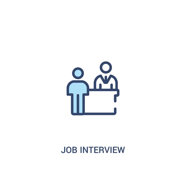 Job interview concept 2 colored icon. simple line element illust — Stock Vector