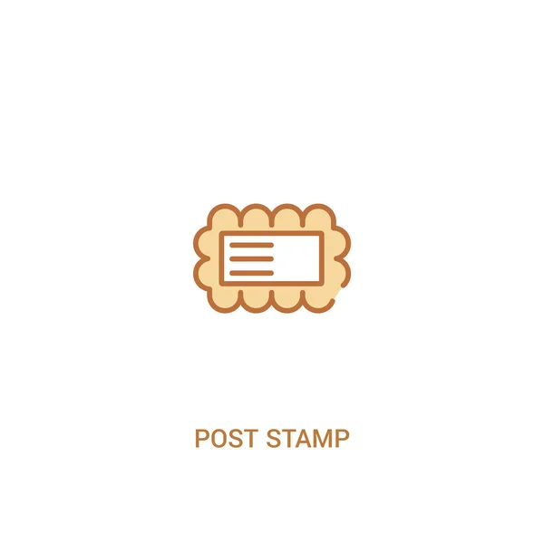 Post stamp concept 2 colored icon. simple line element illustrat — Stock Vector