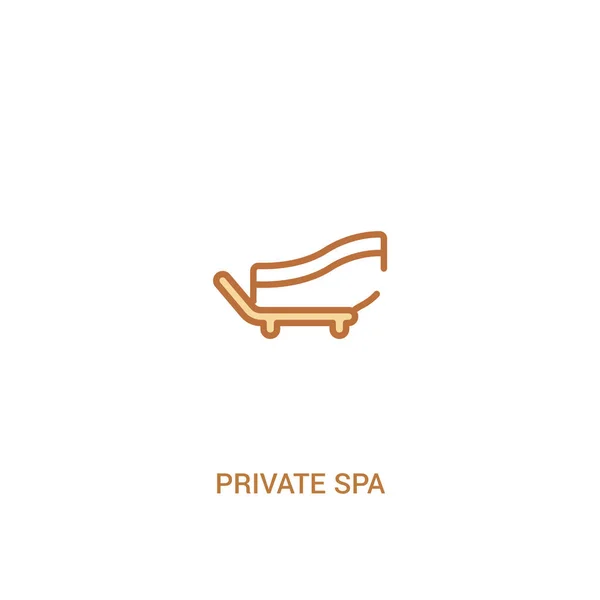 Concepto de spa privado 2 icono de color. elemento de línea simple illustra — Archivo Imágenes Vectoriales