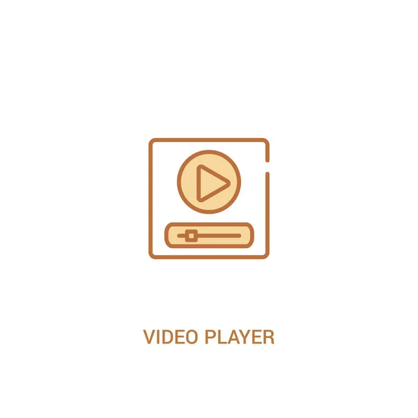 Concepto de reproductor de vídeo 2 icono de color. elemento de línea simple illustr — Vector de stock