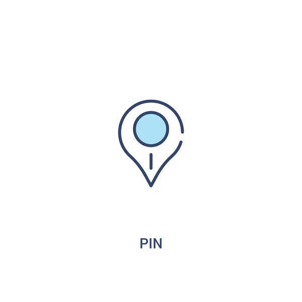 Conceito pin 2 ícone colorido. ilustração de elemento de linha simples. ou — Vetor de Stock