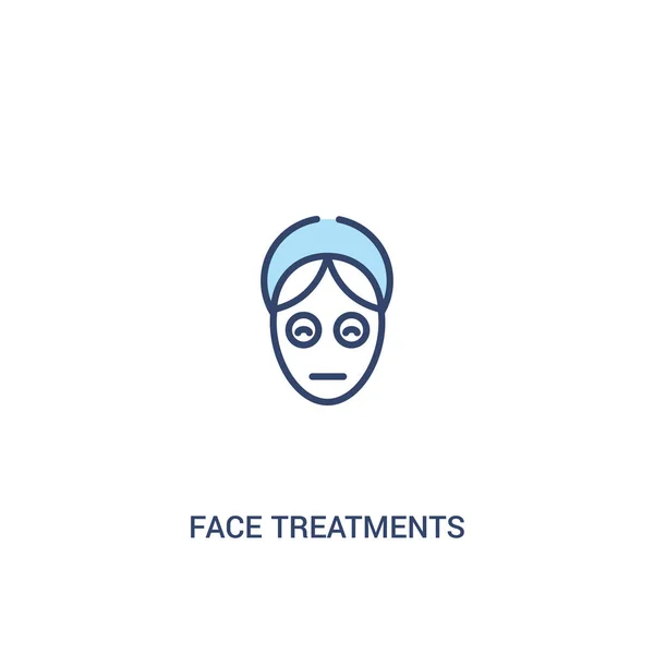 Concepto de tratamientos faciales 2 icono de color. elemento de línea simple illu — Vector de stock