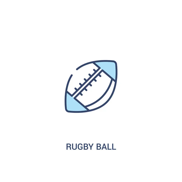 Concept de ballon de rugby 2 icône de couleur. simple illustration d'élément de ligne — Image vectorielle