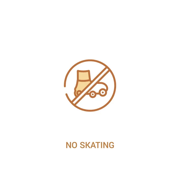 Nenhum conceito de patinação 2 ícone colorido. elemento de linha simples ilustrat —  Vetores de Stock