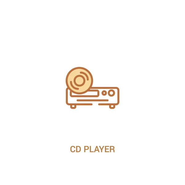 Концепция CD плеера 2 цветная иконка. Простая иллюстрация элемента строки — стоковый вектор