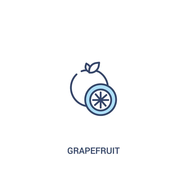 Grapefruit-Konzept 2 farbiges Symbol. einfaches Linienelement veranschaulichen — Stockvektor