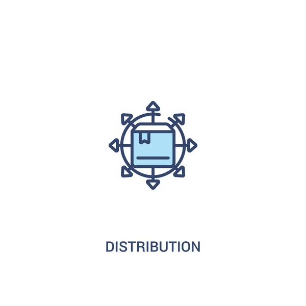 Conceito de distribuição 2 ícone colorido. elemento de linha simples illustr — Vetor de Stock