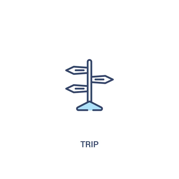 Trip concept 2 gekleurd icoon. eenvoudige illustratie van het lijn element. O — Stockvector