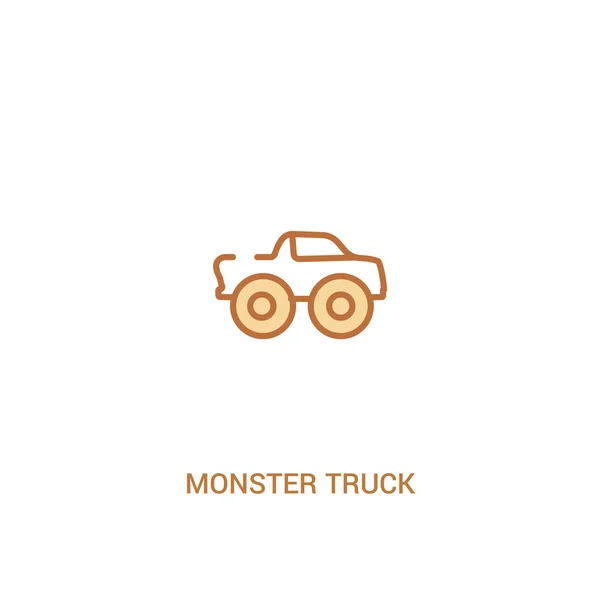 Monster truck concept 2 colored icon. simple line element illust — Stock Vector